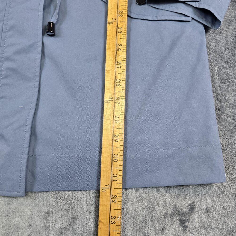 Vince Camuto Blue Hooded Rain Jacket Drawstring Waist Water Resistant XS - Picture 9 of 16